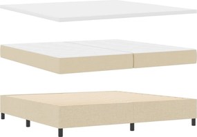 vidaXL Boxrugós ágy matracmal leddel Krém 200 x 200 cm szövet