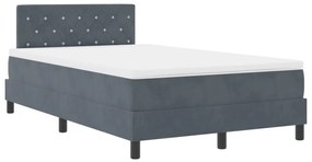 Boxspring Ágy Matraccal Sötétszürke Kicsi Kétszemélyes Bársony
