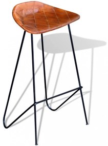 vidaXL 4 db barna valódi bőr bárszék