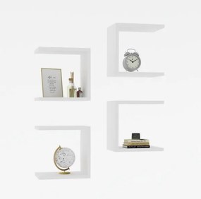 KÉSZLET 4x Fali polc BASE 30x30 cm fehér