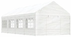fehér polietilén pavilon tetővel 8,92 x 4,08 x 3,22 m