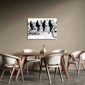 Kép - Csapatmunka, biciklizés (üvegen) (70x50 cm)