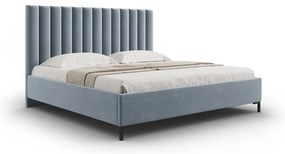 Világoskék kárpitozott ágyneműtartós franciaágy ágyráccsal 160x200 cm Casey – Mazzini Beds