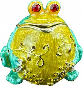 Figura Szobor Ülő Béka Doboz stílus Fabergé P23089C