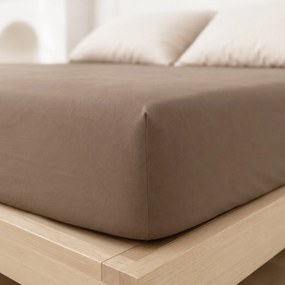 Goldea pamut gumis lepedő - kávébarna 200 x 200 cm