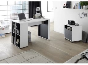 TEO íróasztal, fehér/antracit