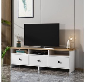 TV asztal/szekrény Ottawa (fehér + zafír tölgy). 1088863