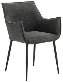 Sötétszürke kárpitozott étkezőfotel Bonita – Actona