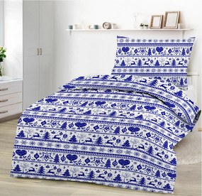 X-MAS BLUE pamut lepedő DeLuxe