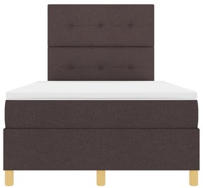Box Spring ágy matraccal és LED világítással, sötétbarna 120x190 cm szövet