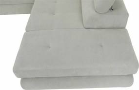 Ülőgarnitúra tárolóhellyel, világosszürke, szövet, jobbos, BUTON R