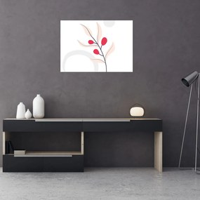 Üveg kép - Rózsaszín virágos absztrakció N⁰3 (70x50 cm)
