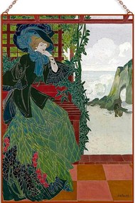 Georges de Feure- L&#039;elegante a laiguille creuse üvegkép, falikép