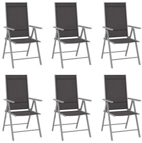 vidaXL 6 db fekete összecsukható textilén kerti szék