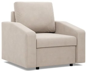 Zeus fotel, döntött kartámasz, bársony, bonell töltet, bézs