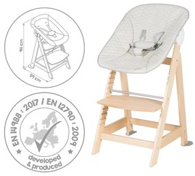 Bézs-natúr színű etetőszék Born Up 2in1 Luxe – Roba