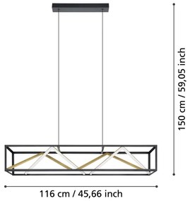 Eglo 390417 - LED Dimmelhető csillár zsinóron PENELA LED/46W/230V 2700-6500K + távirányító