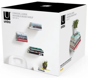 Ezüstszínű fém polc készlet 3 db-os 18 cm Conceal – Umbra