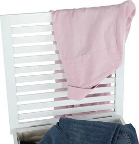 Szennyestartó kosár, lakkozott, banbusz/féher/bézs, BASKET