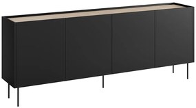DESIN négyajtós TV-szekrény 220 4D - matt fekete / nagano-tölgy