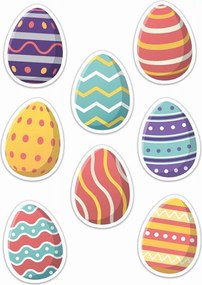 Húsvéti Ablakdísz Színes Kétoldalas Tojások 8 Darabos Készlet