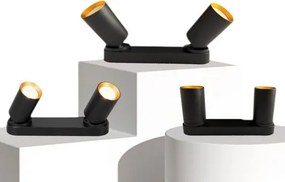 UNIVERSO Spot lámpatest 2xGU10 Max.35w IP20 Fekete/arany 260x60x25mm