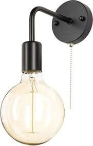 Fali lámpa Loft E27 WST052 fekete on/off kapcsoló