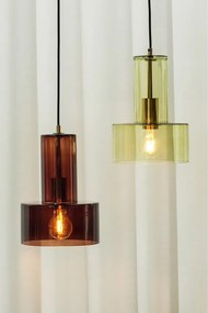 Barna dimmelhető függőlámpa üveg búrával ø 20 cm Ripple – Hübsch