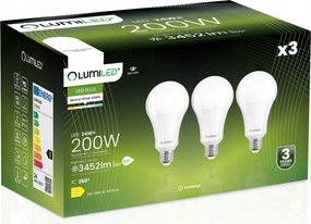 3x Led izzó E27 A95 24W 200W 3452lm 4000K Semleges 260° Lumiled