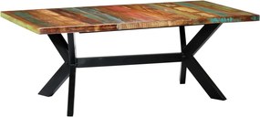 vidaXL tömör újrahasznosított fa étkezőasztal 200 x 100 x 75 cm