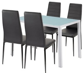 Portland 4+1 étkező garnitúra fekete