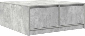 vidaXL betonszürke dohányzóasztal fiókokkal 100x100x40 cm