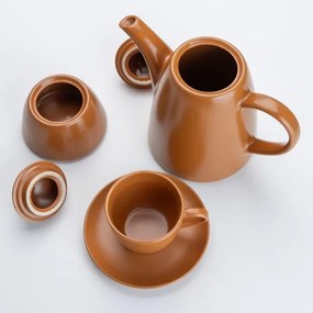 Kerámia tea készlet barna
