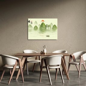Kép - Zöld-hegyi völgy (üvegen) (70x50 cm)