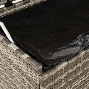 Szürke Polyrattan Kerti Tárolóláda Kerekekkel 110X55X73 Cm