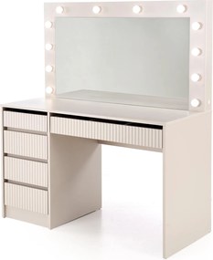 Hollywood fésülködőasztal fiókokkal, nagy tükörrel és kasmír világítással 2XL