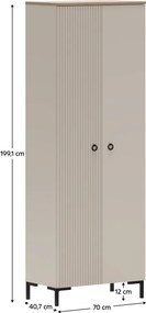 Szekrény, szürkésbarna Taupe/silverjack tölgy, DOMCA 2D