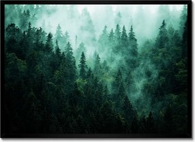 Poszter fekete keretben 70x50 Erdő Köd Tájkép Utazás