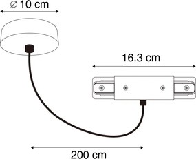 I tápegység 1 fázisú sínhez, kerek rögzítőlappal, fekete - Iconic