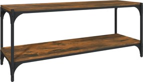 vidaXL füstös tölgy színű szerelt fa és acél TV-szekrény 100x33x41 cm