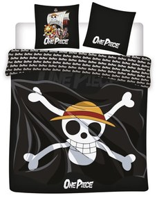 One Piece Skull dupla, kétszemélyes ágyneműhuzat 240×220cm, 65x65 cm