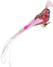 Rózsaszín Madár Páva Cirkónia Dísz Madarak Karácsonyfára Karácsonyfa Díszek 30 cm