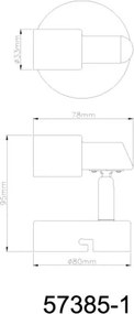 Globo 57385-1 Fali lámpa, LED reflektor, fém nikkel matt, fém krómozott, SzxM: 80x78mm, Mélység: 95mm, 1x GU10 LED 3W 230V izzóval, 250lm forrás, 250lm kimenet, 3000K