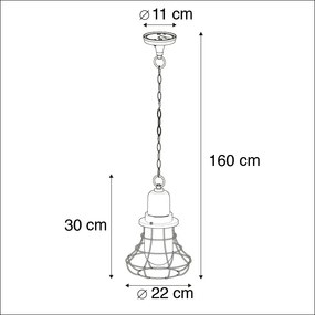 Rusztikus kültéri lógólámpa fekete - Moreno