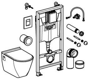 GROHE 39186000 - SOLIDO 1,13 m előfalas beépítési készlet, fehér