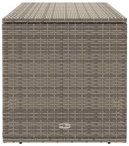 Szürke polyrattan kültéri párna doboz 100x55x55,5 cm