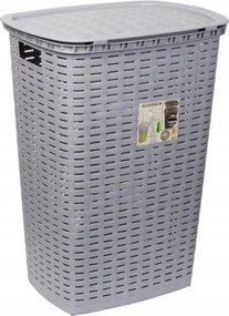 Fürdőszobai szennyestartó kosár műanyag szürke dekoratív 54 l