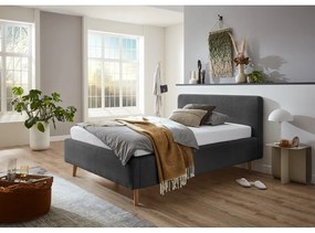 Antracitszürke kárpitozott egyszemélyes ágy ágyrács nélkül 120x200 cm Mattis – Meise Möbel
