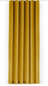 Mustársárga bársony dimout (részleges sötétítő) függöny 265x270 cm Velto – Filumi