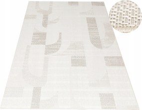 Kültéri Zsinóros Szőnyeg Bézs Szürke Geometrikus Erkélyre Haga 200x290 cm